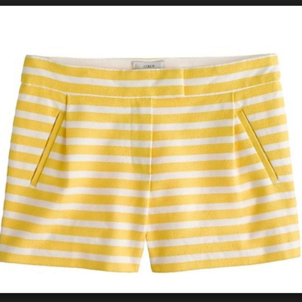J Crew Yellow & White Striped Shorts